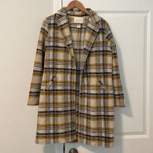 Cynthia Rowley Plaid Wool Blend Trench